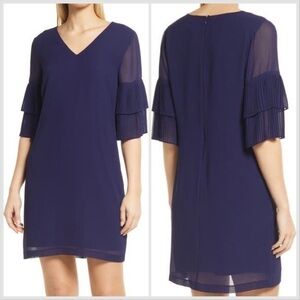 Sam Edelman Tiered Sleeve Navy Women’s Shift Dress Size 4